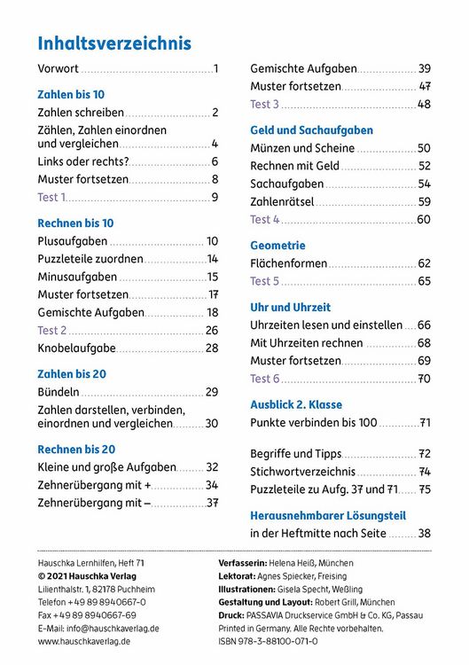 Produktbild: &Uuml;bungsheft 1. Klasse - Mathe trainieren