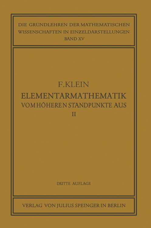Produktbild: Elementarmathematik vom H&ouml;heren Standpunkte Aus, II