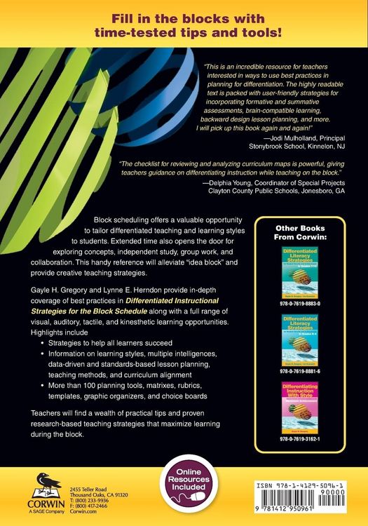 Produktbild: Differentiated Instructional Strategies for the Block Schedule