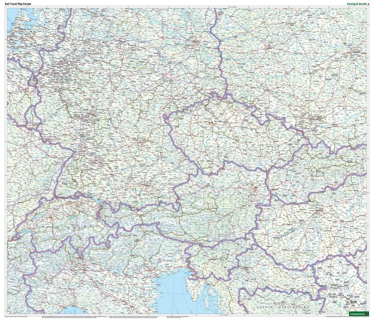 Produktbild: freytag & berndt Rail Travel Map Europa 1:4,5 Mio.