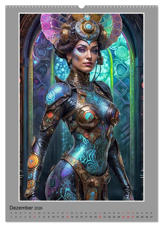 Produktbild: Elegante Cyborgs (hochwertiger Premium Wandkalender 2026 DIN A2 hoch), Kunstdruck in Hochglanz