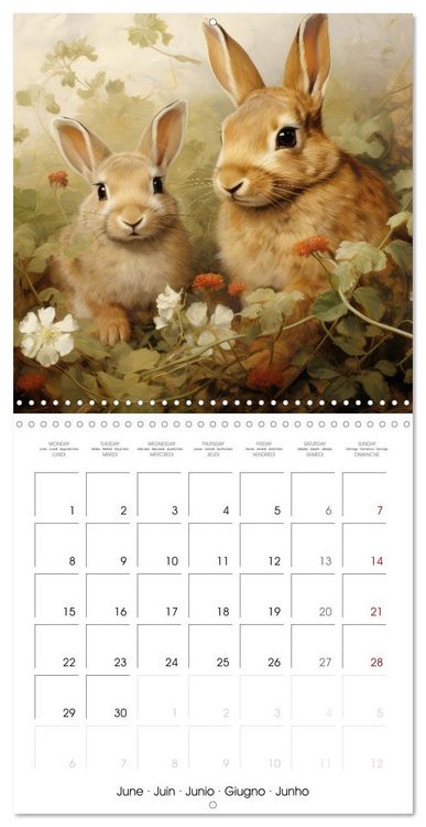 Produktbild: Des amours de lapins (Calendrier mural carr&eacute; 2026 30x30 cm) Calendrier double avec une page pour vos prises de notes