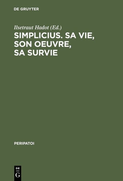 Produktbild: Simplicius, sa vie, son oeuvre, sa survie