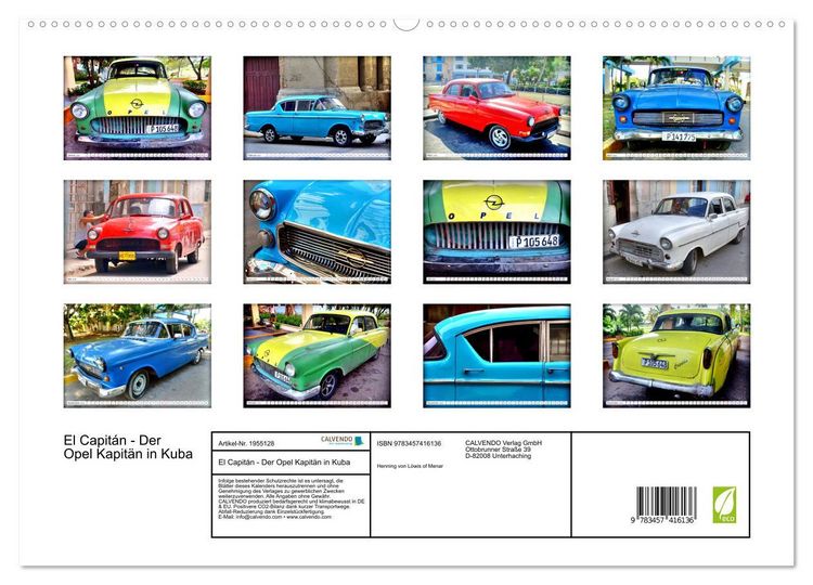 Produktbild: El Capit&aacute;n - Der Opel Kapit&auml;n in Kuba (hochwertiger Premium Wandkalender 2026 DIN A2 quer), Kunstdruck in Hochglanz