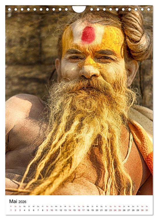 Produktbild: Sadhus - Die heiligen M&auml;nner von Nepal (Wandkalender 2026 DIN A4 hoch), CALVENDO Monatskalender