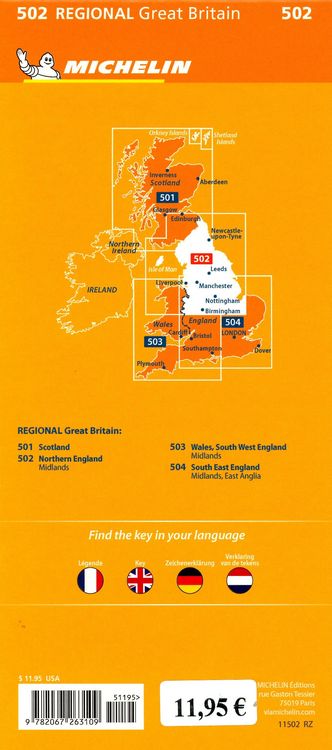 Produktbild: Michelin England Nord, Midlands