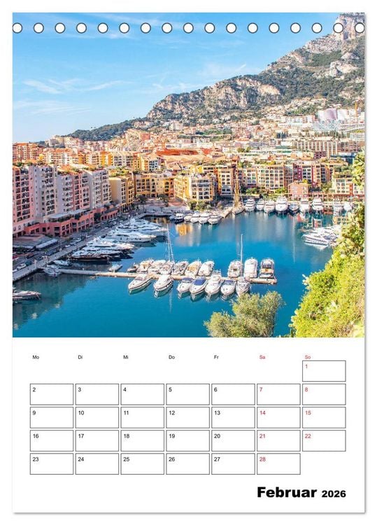 Produktbild: Monaco - F&uuml;rstentum an der C&ocirc;te d'Azur (Tischkalender 2026 DIN A5 hoch), CALVENDO Monatskalender