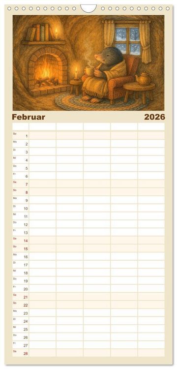 Produktbild: Familienplaner 2026 - Zuhause bei den Kleinen. Ein Jahr voller tierischer R&uuml;ckzugsorte. mit 5 Spalten (Wandkalender, 21 x 45 cm) CALVENDO