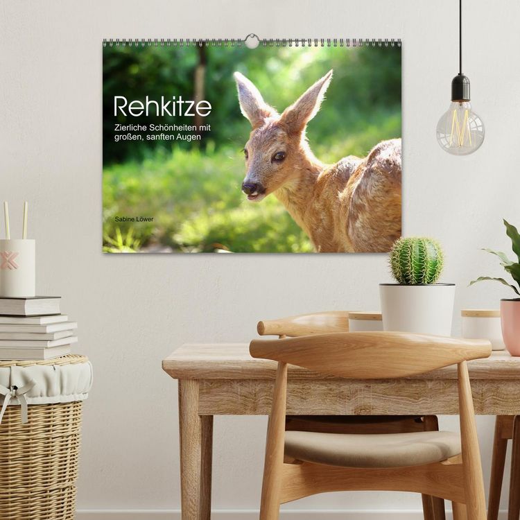 Produktbild: Rehkitze, zierliche Sch&ouml;nheiten mit gro&szlig;en, sanften Augen (Wandkalender 2026 DIN A3 quer), CALVENDO Monatskalender