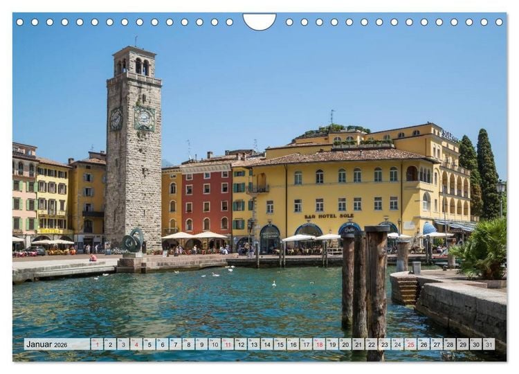 Produktbild: WUNDERBARER GARDASEE Riva del Garda und Torbole (Wandkalender 2026 DIN A4 quer), CALVENDO Monatskalender
