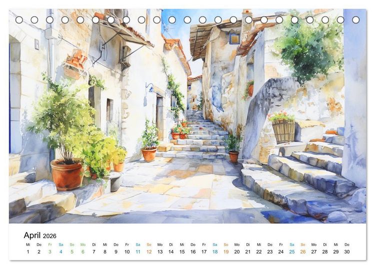 Produktbild: Bucolische Landschaften (Tischkalender 2026 DIN A5 quer), CALVENDO Monatskalender