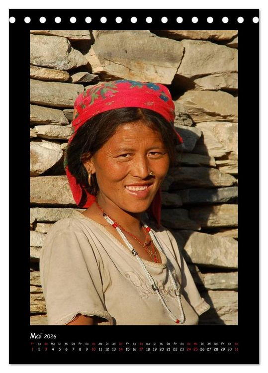 Produktbild: Nepal - Gesichter eines Landes (Tischkalender 2026 DIN A5 hoch), CALVENDO Monatskalender