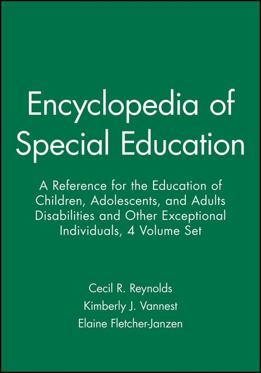Produktbild: Encyclopedia of Special Education. A Reference for the Education of Children, Adolescents, and Adults Disabilities and Other Exceptional Individuals
