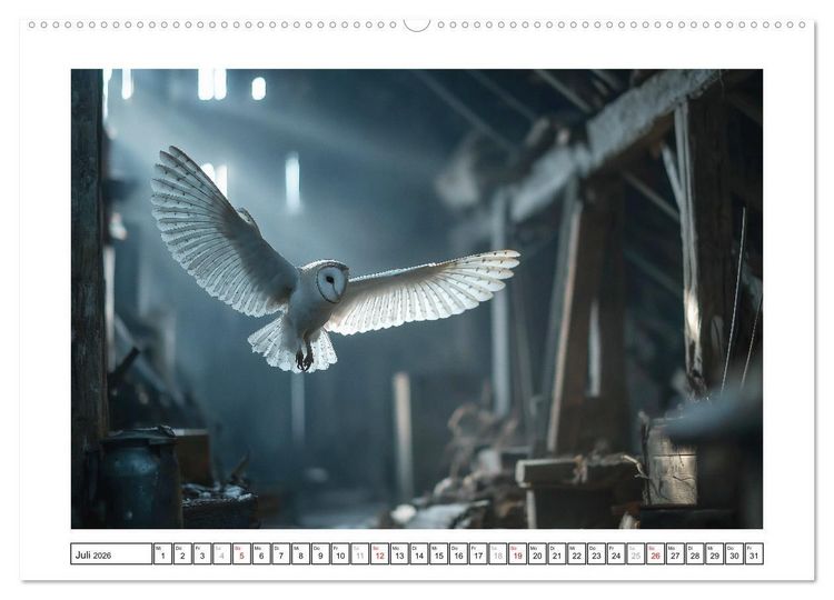 Produktbild: Eulen aus aller Welt - Faszinierende J&auml;ger der Nacht (hochwertiger Premium Wandkalender 2026 DIN A2 quer), Kunstdruck in Hochglanz