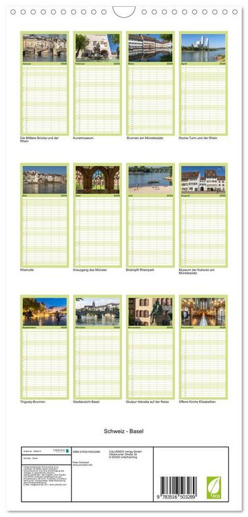 Produktbild: Familienplaner 2026 - Schweiz - Basel mit 5 Spalten (Wandkalender, 21 x 45 cm) CALVENDO