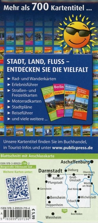 Produktbild: Bergstra&szlig;e Odenwald Nord, Bensheim - Reichelsheim - Michelstadt 1 : 50 000 Rad- und Wanderkarte