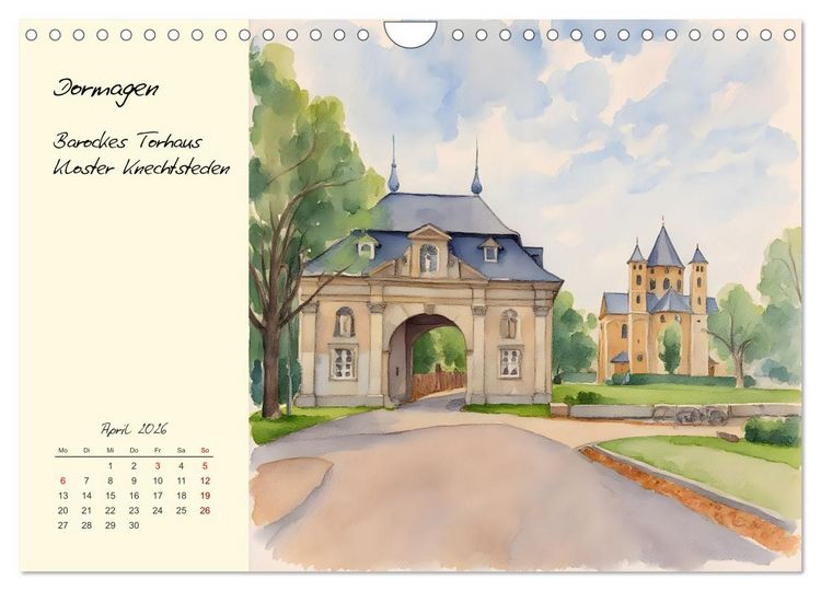 Produktbild: Historische Bauwerke im Rhein-Kreis Neuss (Wandkalender 2026 DIN A4 quer), CALVENDO Monatskalender