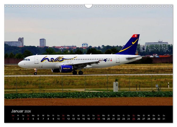 Produktbild: Giganten der L&uuml;fte am Airport Stuttgart (Wandkalender 2026 DIN A3 quer), CALVENDO Monatskalender