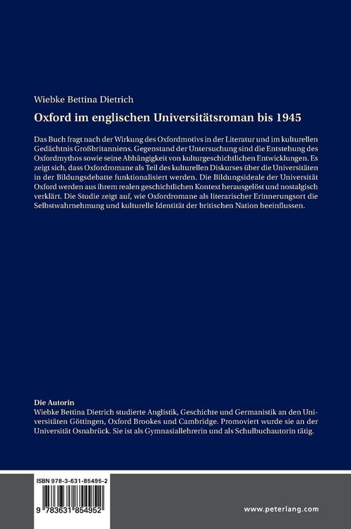 Produktbild: Oxford im englischen Universit&auml;tsroman bis 1945