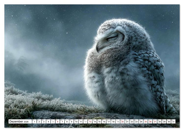 Produktbild: GUTE NACHT - Schlafende Tiere, traumhaft sch&ouml;n (Tischkalender 2026 DIN A5 quer), CALVENDO Monatskalender