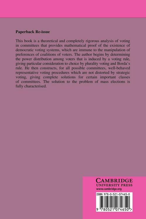 Produktbild: Game Theoretic Analysis of Voting in Committees