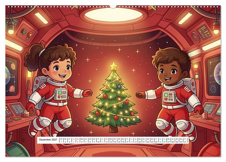 Produktbild: Kleine Astronauten (hochwertiger Premium Wandkalender 2027 DIN A2 quer), Kunstdruck in Hochglanz