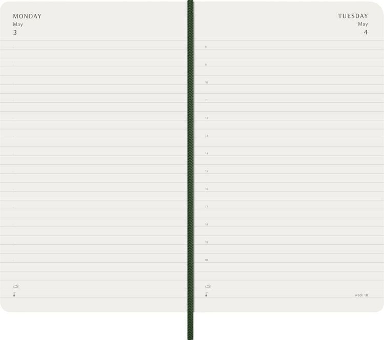 Produktbild: Moleskine 12 Monate Tageskalender 2027, Large/A5, 1 Tag = 1 Seite, Weicher Einband, Myrtengr&uuml;n