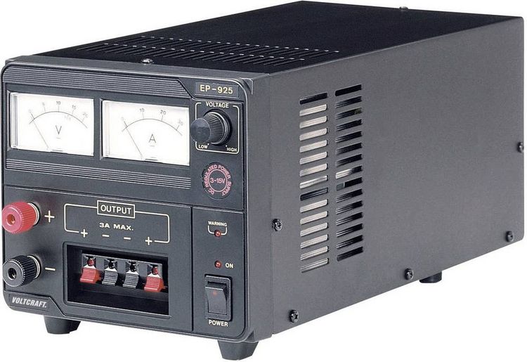 Produktbild: VOLTCRAFT EP-925 Labornetzger&auml;t, einstellbar 3 - 15 V/DC 2 - 25 A 375 W Anzahl Ausg&auml;nge 1 x