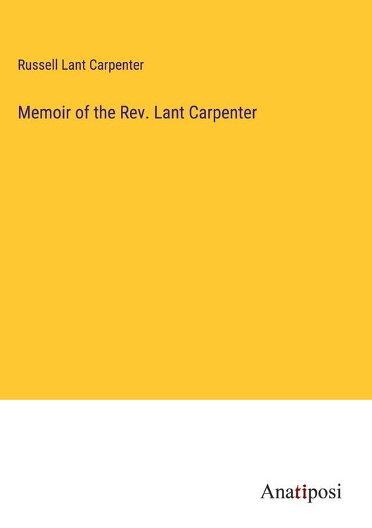 Produktbild: Memoir of the Rev. Lant Carpenter