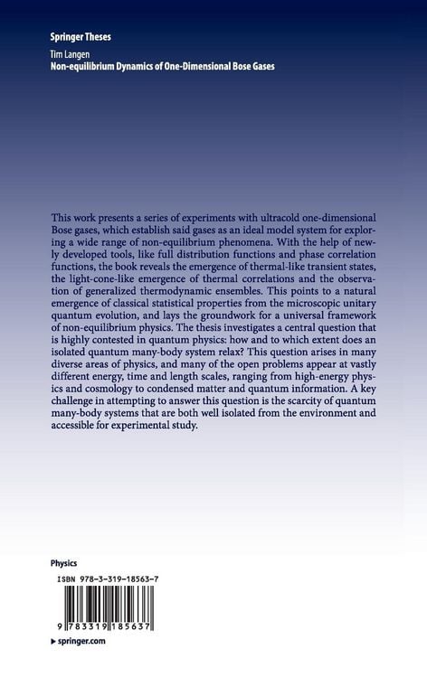Produktbild: Non-equilibrium Dynamics of One-Dimensional Bose Gases