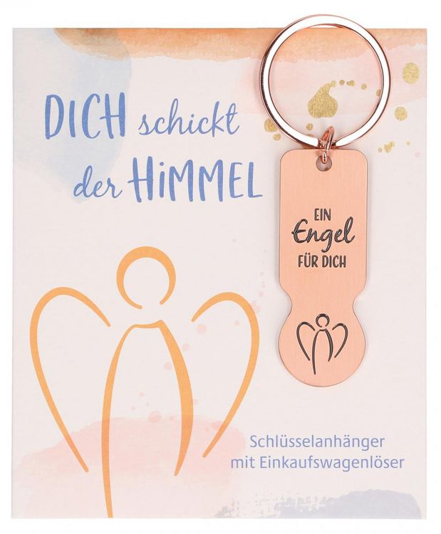 Produktbild: Schl&uuml;sselanh&auml;nger mit Einkaufswagenl&ouml;ser - Dich schickt der Himmel