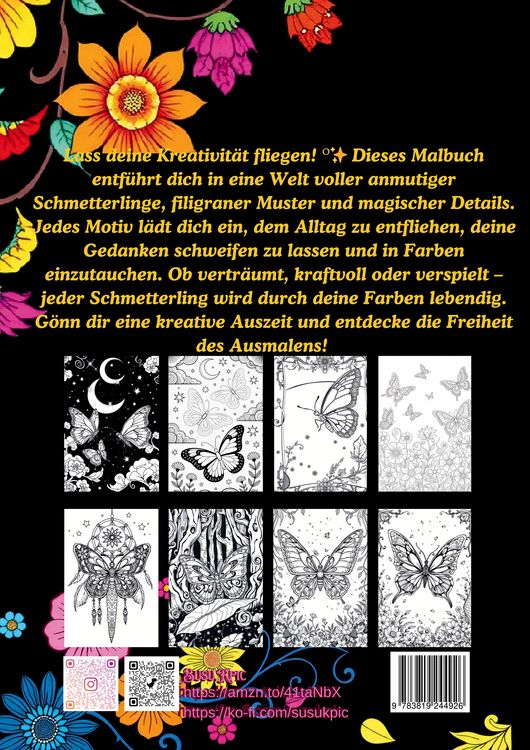 Produktbild: Schmetterlings- Malbuch