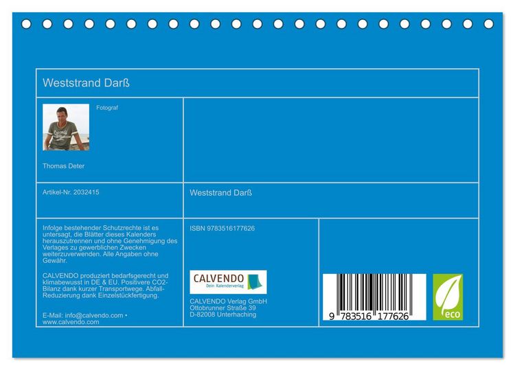 Produktbild: Weststrand Dar&szlig; (Tischkalender 2026 DIN A5 quer), CALVENDO Monatskalender