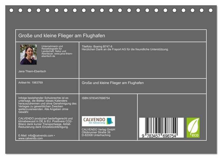 Produktbild: Gro&szlig;e und kleine Flieger am Flughafen (Tischkalender 2026 DIN A5 quer), CALVENDO Monatskalender