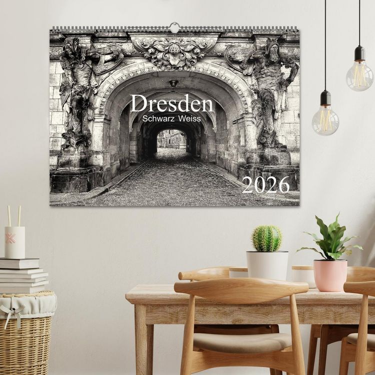 Produktbild: Dresden Schwarz Weiss 2026 (Wandkalender 2026 DIN A2 quer), CALVENDO Monatskalender