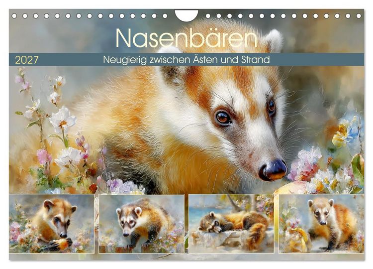 Produktbild: Nasenb&auml;ren. Neugierig zwischen &Auml;sten und Strand (Wandkalender 2027 DIN A4 quer), CALVENDO Monatskalender