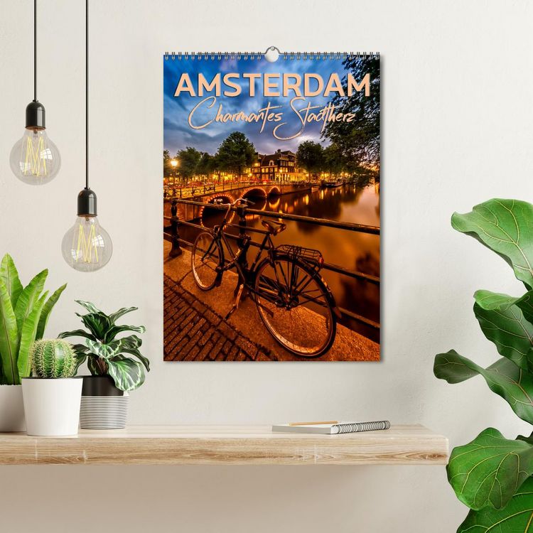 Produktbild: AMSTERDAM Charmantes Stadtherz (Wandkalender 2026 DIN A3 hoch), CALVENDO Monatskalender