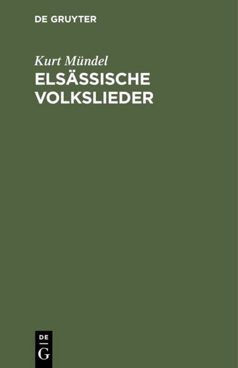 Produktbild: Els&auml;ssische Volkslieder