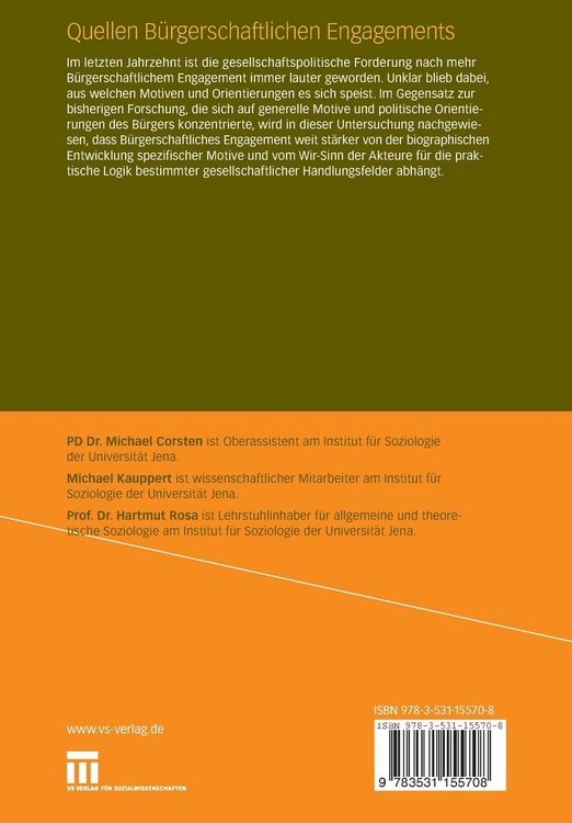 Produktbild: Quellen B&uuml;rgerschaftlichen Engagements