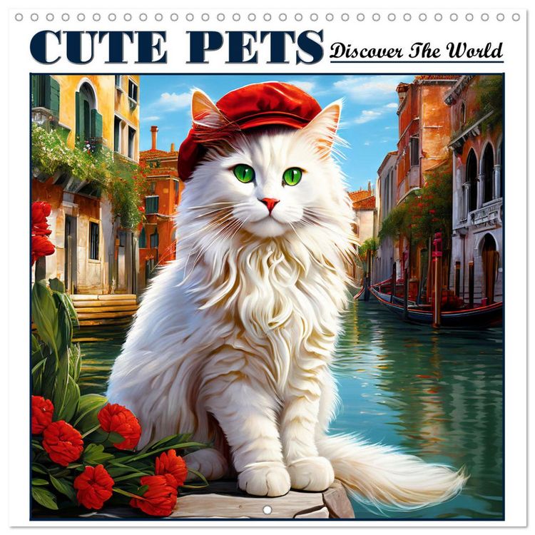 Produktbild: Cute pets discover the world (Wall Calendar 2026 12 &times; 12 Inch) CALVENDO 12 Month Wall Calendar