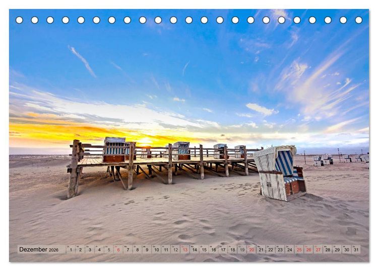 Produktbild: St. Peter Ording - Atemberaubende Momente (Tischkalender 2026 DIN A5 quer), CALVENDO Monatskalender