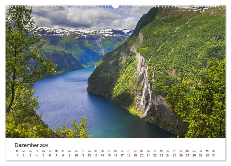 Produktbild: Wasserf&auml;lle in Norwegen (Wandkalender 2026 DIN A2 quer), CALVENDO Monatskalender