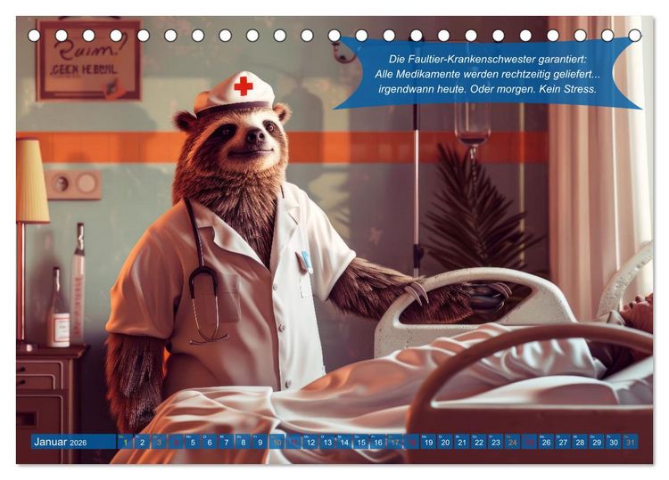 Produktbild: Tierisch lustige Krankenpfleger (Tischkalender 2026 DIN A5 quer), CALVENDO Monatskalender