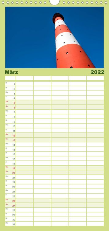 Produktbild: Nordsee Tr&auml;umereien - Familienplaner hoch (Wandkalender 2022 , 21 cm x 45 cm, hoch)