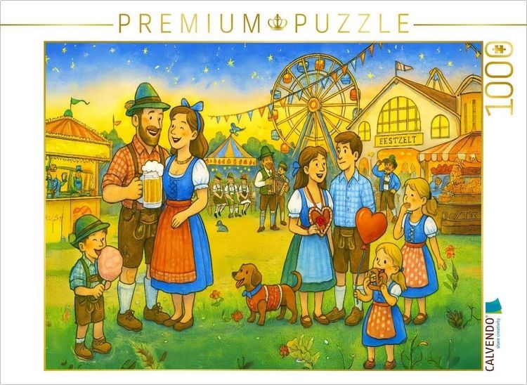 Produktbild: CALVENDO Puzzle Herbstliche Wiesngaudi mit Rummelplatz | 1000 Teile Lege-Gr&ouml;&szlig;e 64x48cm Foto-Puzzle f&uuml;r gl&uuml;ckliche Stunden