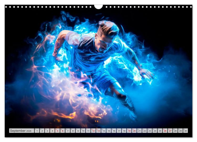 Produktbild: FU&szlig;BALLFIEBER Dynamische Szenen (Wandkalender 2026 DIN A3 quer), CALVENDO Monatskalender