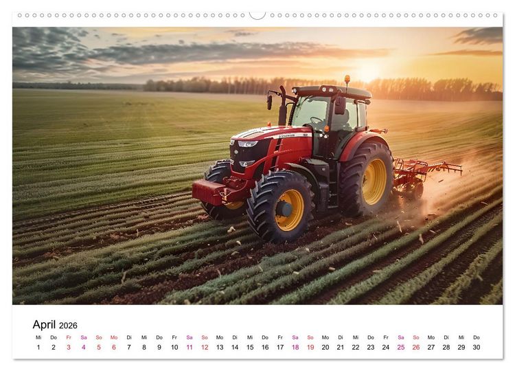 Produktbild: Traktoren Power (hochwertiger Premium Wandkalender 2026 DIN A2 quer), Kunstdruck in Hochglanz