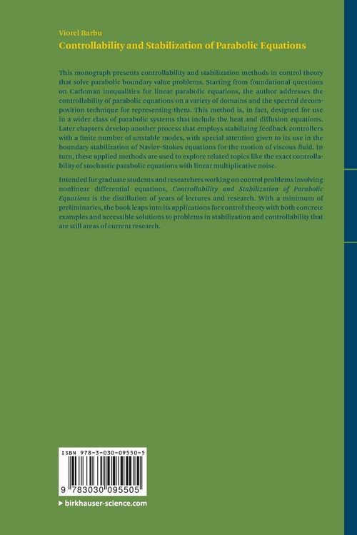 Produktbild: Controllability and Stabilization of Parabolic Equations