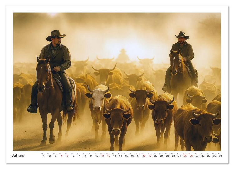 Produktbild: Cowboy Alltag und Western Staub (Wandkalender 2026 DIN A2 quer), CALVENDO Monatskalender