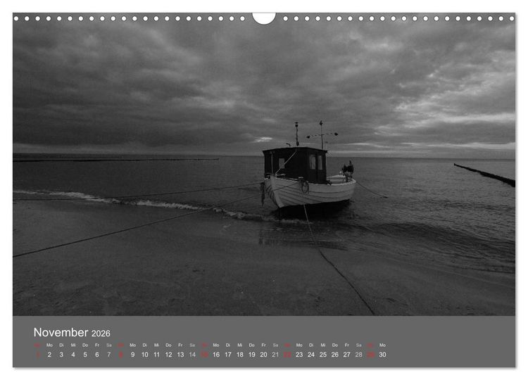 Produktbild: Ostsee - von schwarz bis wei&szlig; (Wandkalender 2026 DIN A3 quer), CALVENDO Monatskalender